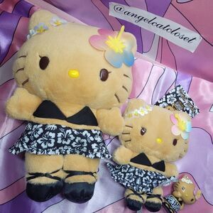 Tan Hello Kitty Plush Lot Sanrio Japan Gyaru Mascot Figure Authentic Kawaii Y2K